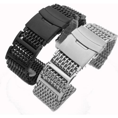 Dismantling Screw 316L Stainless Steel Cool Shark Milan Stainless Steel Solid Watch Band Strap 20mm 22mm 24mm Watchband