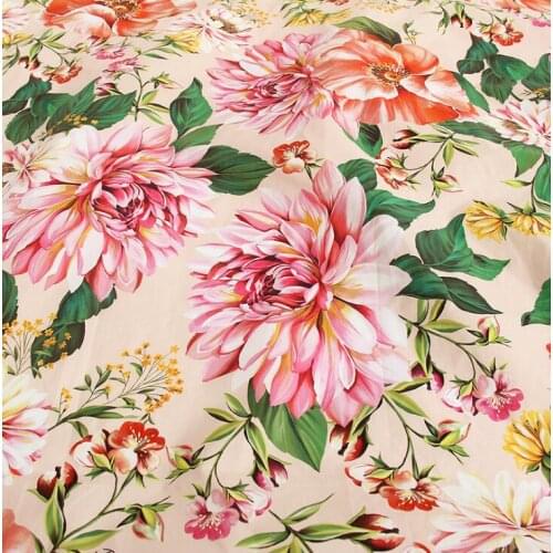 Romantic Sicily Digital painting pure cotton fabric for summer dress шитье ткань telas tissu coton tissus tela sewing хлопок