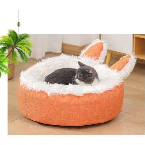 Cartoon Warm Cat Bed House Cat Nest Soft Long Plush For Small Dogs Basket Pet Cushion Cat Pet Bed Mat Cat House Sofa cama gato