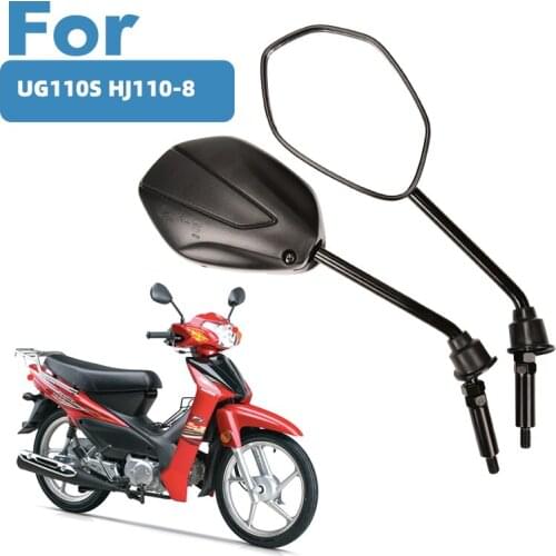 10mm 3C Certification Motorcycle Rearview Mirrors For SUZUKI Haojie Curved Beam UG110S HJ110-8,Rear View Mirror