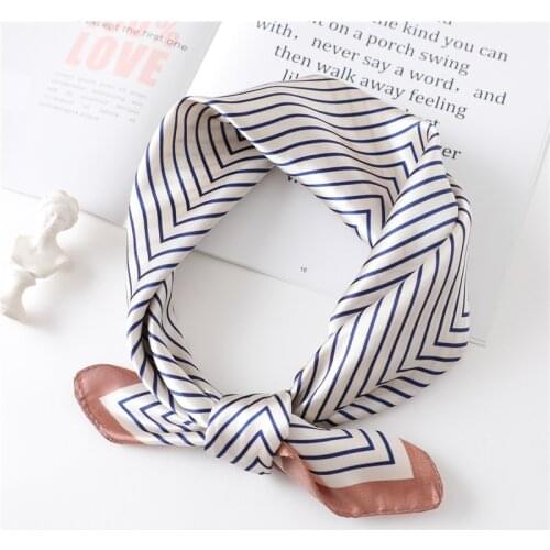 2021 New Fashion Silk Square Scarves Women 60cm Office Lady Satin Hair Ties Bag Wraps Neckerchief Foulard Handkerchief Hairbands