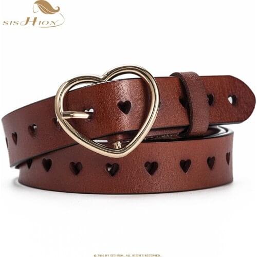 SISHION 2021 New Arrival woman belt Ladies Vintage Heart Buckles Leather Belt QY0175 Trouser Accessories Belt Taille Haute Femme