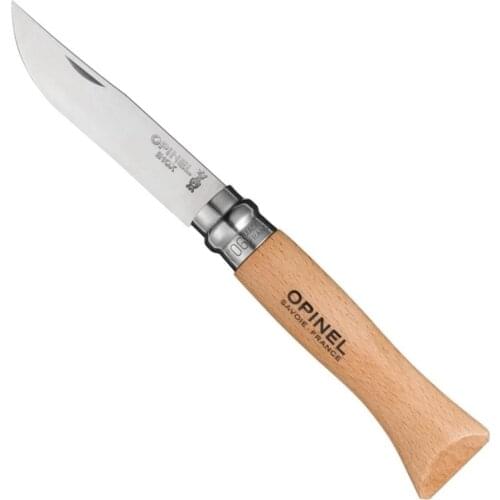 Opinel Inox 6 No Stainless Steel Folding Pocket Knife with Beechwood Handle Camping Hiking Trekking Outdoor Hunting