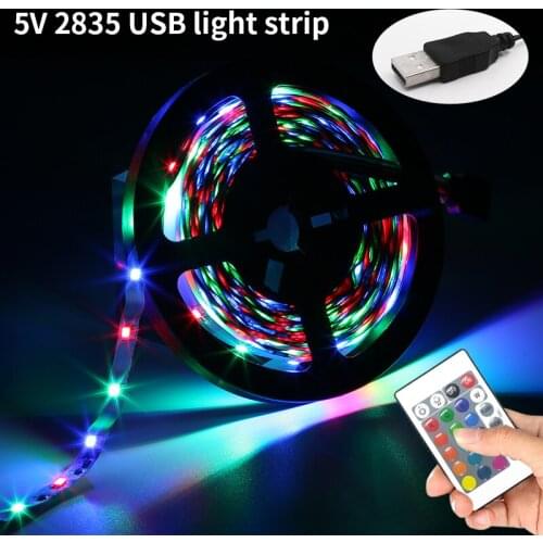 LED Strip Light USB 2835SMD DC5V Flexible Luces LED Lamp Tape Ribbon RGB 1-5M TV Screen TV BackLight 40 inch For Room Decoration