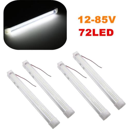 72 LED 12-80V Car Auto Interior Strip Lights Bar Reading Lamps For Van Lorry Truck Boat Rvs Trucks Trolley Outdoor Lighting