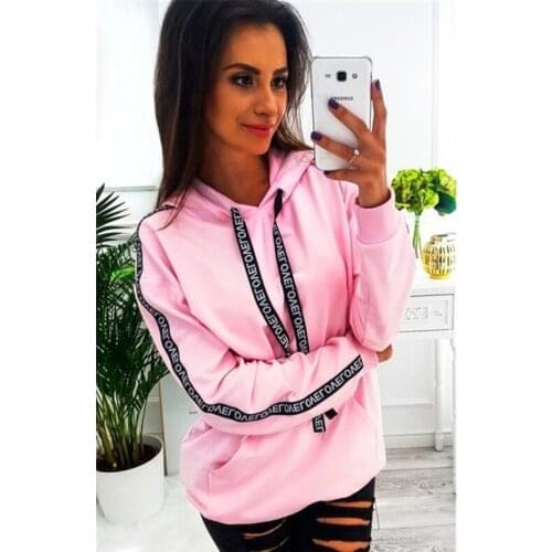 Oversized Crewneck Sweatshirt Hoodie Solid Patchwork Letter Printing Sweatshirt Womens Autumn Winter Tops Large Casual Hoodies