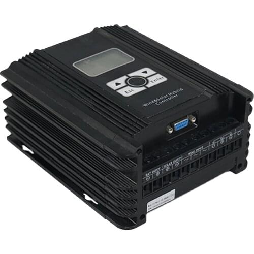 Wind solar panel 800W 48V 12v 24v hybrid MPPT (boost model) charger controller with LCD display, RS232 communication