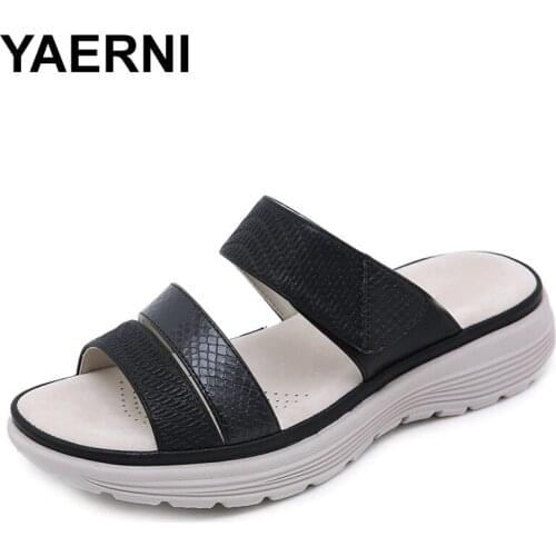 YAERNI Summer Slippers Women Shoes Platform Bath Slippers Wedge Beach Slope Flip Flops Shoes Women Slippers Flip Flops Summer