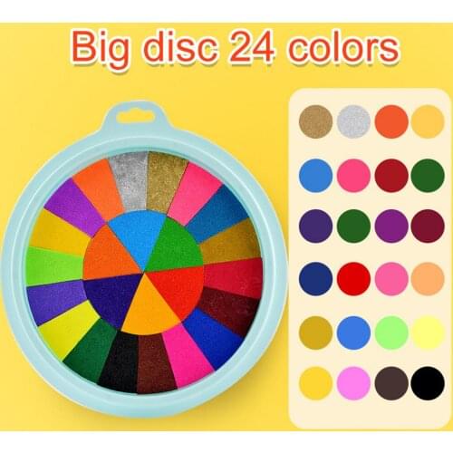 Funny 24 Colors Ink Pad Stamp DIY Finger Painting Craft Cardmaking Picture Album For Kids Education Drawing Toys Interactive Toy