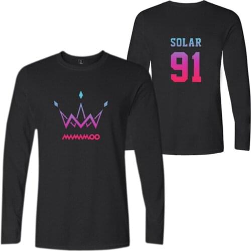 Female Idol Group MAMAMOO printed t shirt korean long sleeve t shirts women cotton spring t-shirt harajuku k-pop tshirt tops