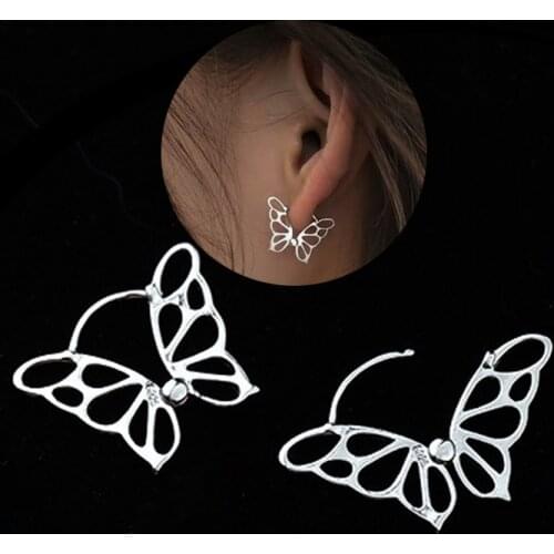 2021 Korean New Design Fashion Exquisite Small Copper Three-dimensional Butterfly Studs Earrings Elegant Female Women Jewelry