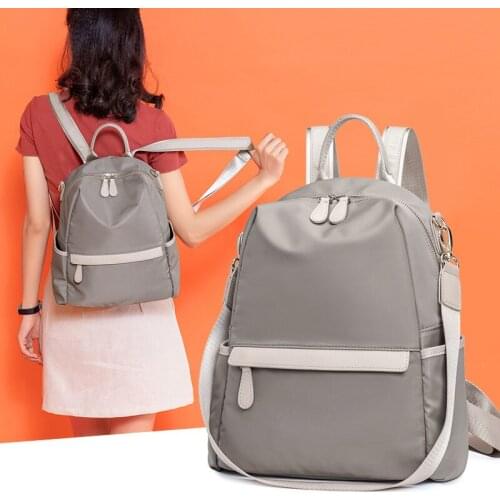 Backpack female 2021 new trendy easy to take simple anti-theft nylon Oxford cloth backpack bag female travel bag