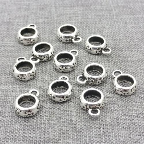 10pcs of 925 Sterling Silver Snowflake Bail Charm Beads Snow Flake Spacer