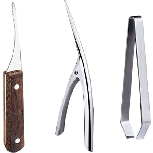 3Pcs Shrimp Deveiner Tool Set,Shrimp Peelers,Prawn Cleaner Deveiner Knife,Fish Bone Tweezers Remover Shrimp Seafood Tool