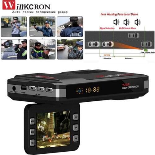 3 in 1 Radar Detector 2.0 inch TFT Car DVR Camera GPS logger Tracker HD 1280X720P 150 Degree lens View Angel Russian version