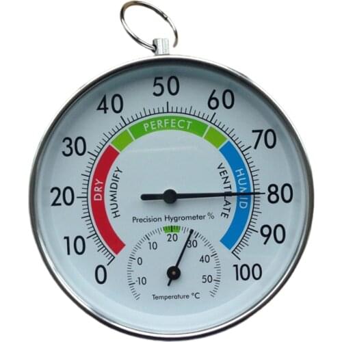 4inch Hanging Thermometer Meter Outdoor Garden Pool Humidity Hygrometer Analog Gauge Indicator 0 to 100% RH