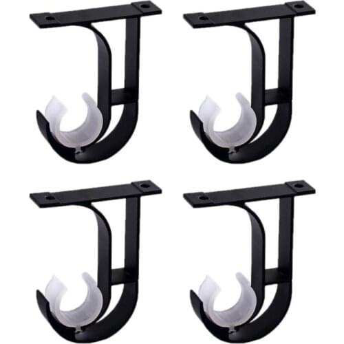 4pcs Iron Curtain Rod Brackets Roof Mounted Window Hardware Holder Home Decor