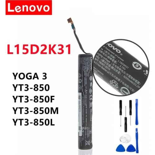 LENOVO Original Battery For Lenovo YOGA 3 YT3-850F YT3-850 YT3-850M YT3-850L 6200mAh L15D2K31 L15C2K31 Laptop Battery