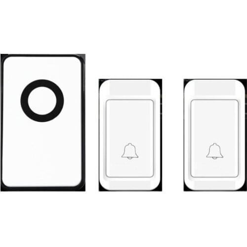 Emitter free of battery bell ring 2 push wireless door bell set 110-220V wireless doorbell ip44 120M door chime door ring