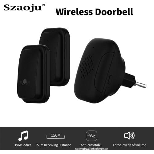 Wireless Waterproof Doorbell Smart Home Doorbell Ringer Kit With 433.92MHz Security Alarm Welcome Melody Mini Button EU/US Plug