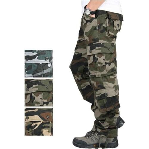 Military Camouflage Tactical Pants Multi-Pockets Cargo Pants Men Autumn Outdoor Hiking Trekking Climbing Sport Trousers Size 44