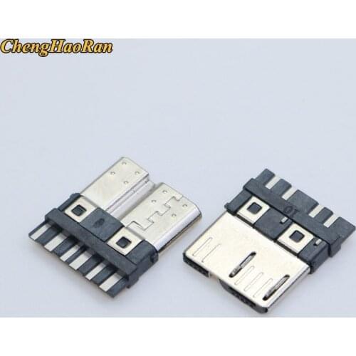 ChengHaoRan 5pcs Micro USB 3.0 Male Connector B Type HI speed Data Transmmission 10Pin Soldering USB Jack