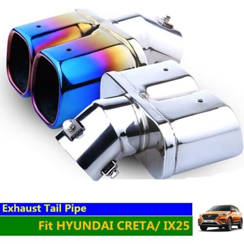 CRETA Exhaust Muffler Pipe Tip Stainless Steel Square Car Rear Tail Muffler Car Rear Tail Muffler for HYUNDAI IX25 CRETA