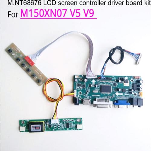 For M150XN07 V5 V9 LVDS 20-Pin CCFL VGA+DVI 15" 1024*768 LCD panel monitor M.NT68676 screen drive controller board DIY kit