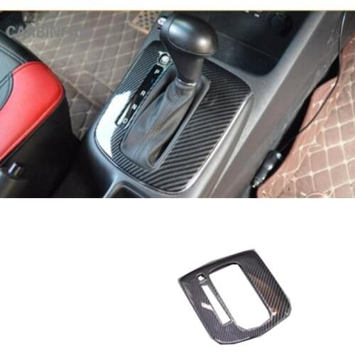 Carbon fiber black color Car Gear Shift Panel Frame interior decoration Sticker For KIA K3 2016 2017 2018 Car-styling C1429