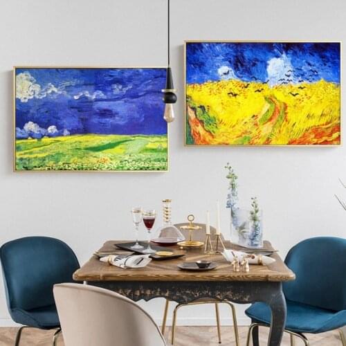 Vincent Van Goghs Paintings Cornfields Cypress Trees Masterpieces Abstract Art Canvas Paintings Poster for Living Room Decor