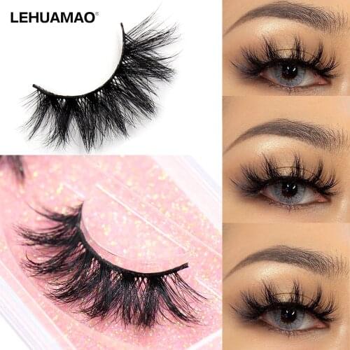 LEHUAMAO Makeup Eyelashes 3D Mink Lashes Fluffy Soft Wispy Volume Natural long Cross False Eyelashes Eye Lashes Reusable Eyelash