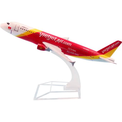 Alloy Metal Vietnam VietJet Air A320 Airlines Airplane Model VietJet Airbus 320 Airways Plane Model Aircraft Kids Gifts 16cm