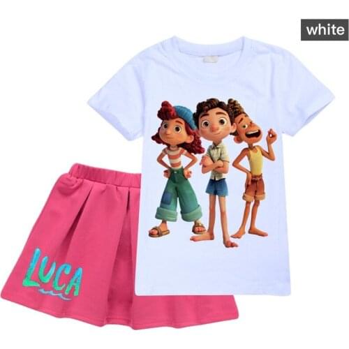 Fashion Girls Summer Clothes 2-16 Years Toddler Kids mini luca Printed T-shirts + Skirts Outfits 2Pcs Set for Girl Clothing