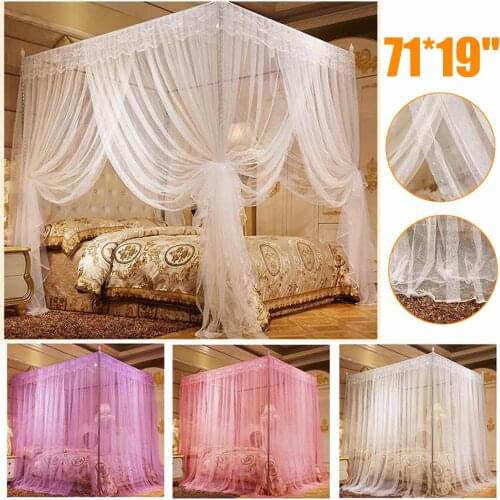 Four Corner Mosquito Netting Elegant Canopy Mosquito Net For Double Bed Mosquito Repellent Tent Insect Reject Canopy Bed Curtain