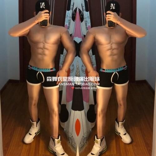 Hot 2020 New Bar Nightclub Men Pants Male Singer Dj Catwalk Trousers 3d Fake Muscles Naked Mens Jumpsuit Party Costumes