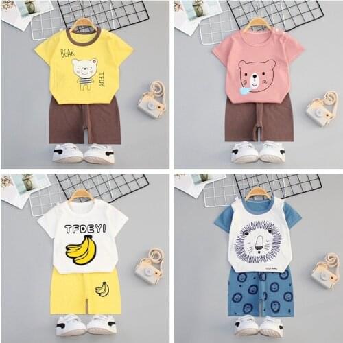 New 2021 Boy Girl Clothing Set For Summer Toddler Clothes Baby Boy Girl Kids Wear Casual Baby Cloths Outfits