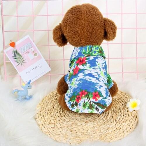 New Hawaii Style Pet Clothes Printed Summer Cotton Shirt Breathable For Small Dog Cat Teddy Weight 1.65-8kg Pet Clothing XS-XXL