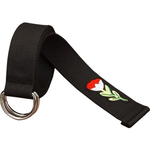 New embroidery canvas Men and Women belt fashion trend Double ring buckle Women canvas belt outdoor casual belt 110-140cm