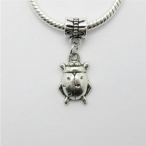 Wholesale Lots 12pcs Fit Pandora Charm Bracelet DIY Pendant Beads Dangle Ladybird Charms For Jewelry Making