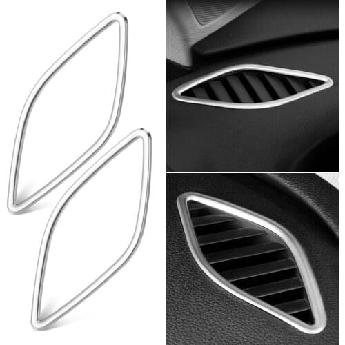 Stainless Steel Car Interior Dashboard Air Outlet Vent Frame Cover Trim For Audi A3 8V 2013+ Auto Accessories Parts 2Pcs