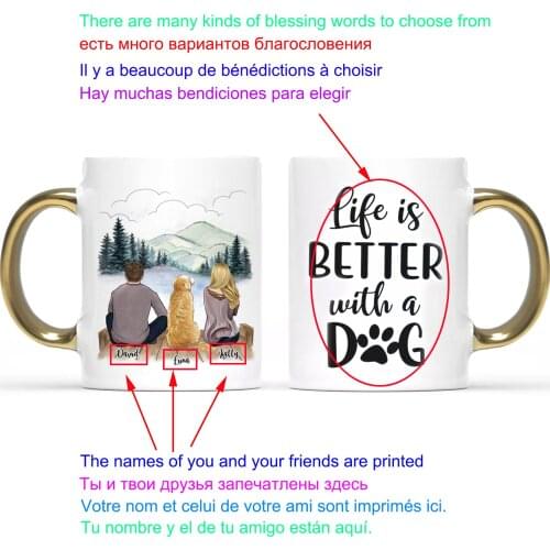 Personalized Mug DIY Couple and Dogs Man Women cup Custom Made Stoneware Coffee Mugs Cups Gift for Family