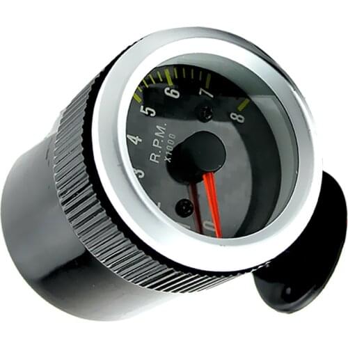 Portable 2inch Car Tacho Rev Counter Gauge Tachometer with Yellow LED RPM Light Indicator