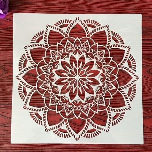 30x30cm Large Mandala Wheel Decorative Stencil Stencils Wall Scrapbook Coloring Book Embossing Album painting stencils