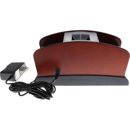 Deluxe 2 Deck Wood Chargeable Card Shuffler Double Use Automatic Playing Card Shuffling Machine