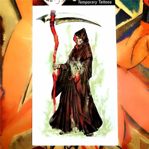 SHNAPIGN Hell messenger Temporary Tattoo Body Art, 12*20cm Flash Tattoo Stickers, Waterproof Fake Tatoo Henna Tatto Wall Sticker