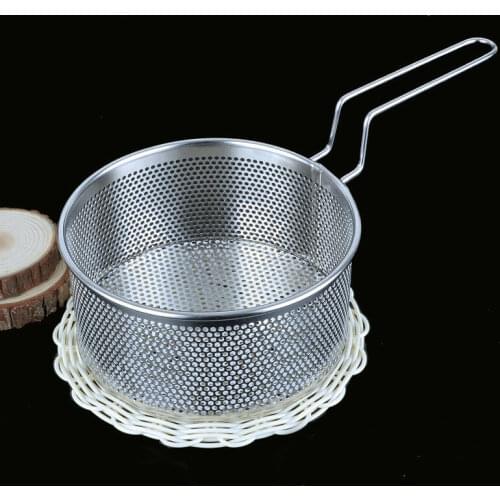 Stainless Steel Strainer Deep-fried Basket Noodle Sieve Filter Spoon Drainer Vegetable Colander Kitchen