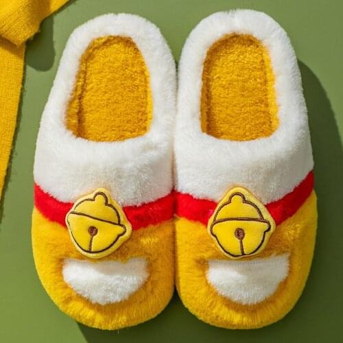 Women Slippers Winter Men Flip Flops Cute Cartoon Couple Indoor Non-Slip Shoes Home Floor Slides Flat Casual Silent