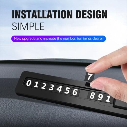 T07 Car Phone Number Card Car Temporary Parking Phone Number Card Flip Numbers Auto Accessories Parking Car Phone Number