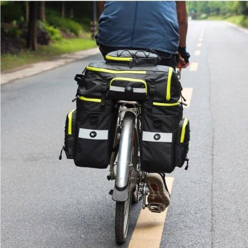 Upgrade 3 in 1 Bike Bags Rear Seat Trunk-Bag Waterproof Bicycle Pannier 65L MTB Cycling Luggage Multifunction Backpack