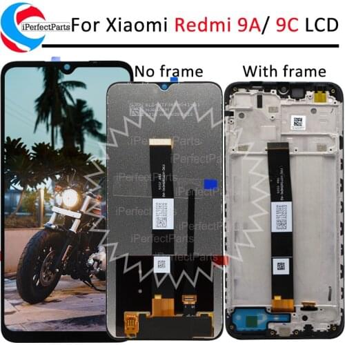6.53" For Xiaomi Redmi 9A LCD M2006C3LG Display with Frame Touch Screen Panel Digitizer For Redmi 9C 9C NFC M2006C3MG Display